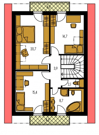 Floor plan of second floor - KOMPAKT 43